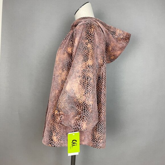Chi by Falchi Jacket Faux Reptile Skin NWT Detachable Hood Women Size Large Coat - Picture 15 of 15